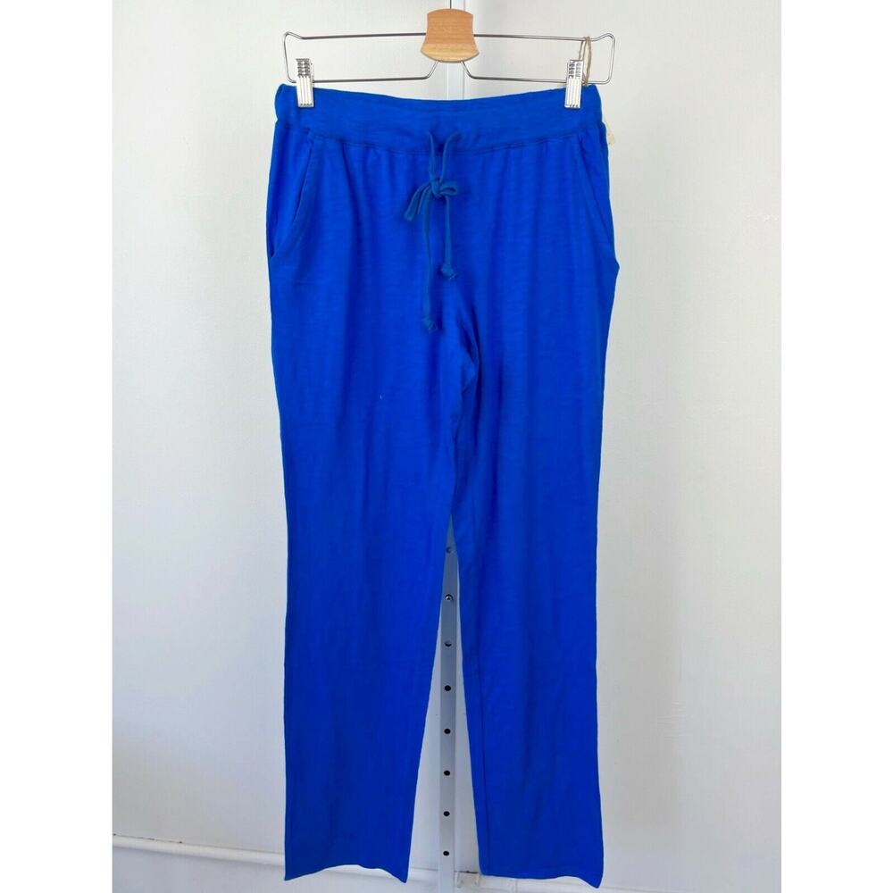 NWOT MARGARITAVILLE Drawstring Elastic Waist Pants Pockets Cotton Blue Size S